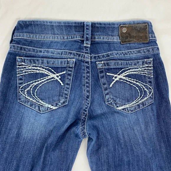 Silver Jeans Co Suki Mid Rise Bootcut Dark Wash Denim Jeans W27 L32 Y2K western - Picture 2 of 8